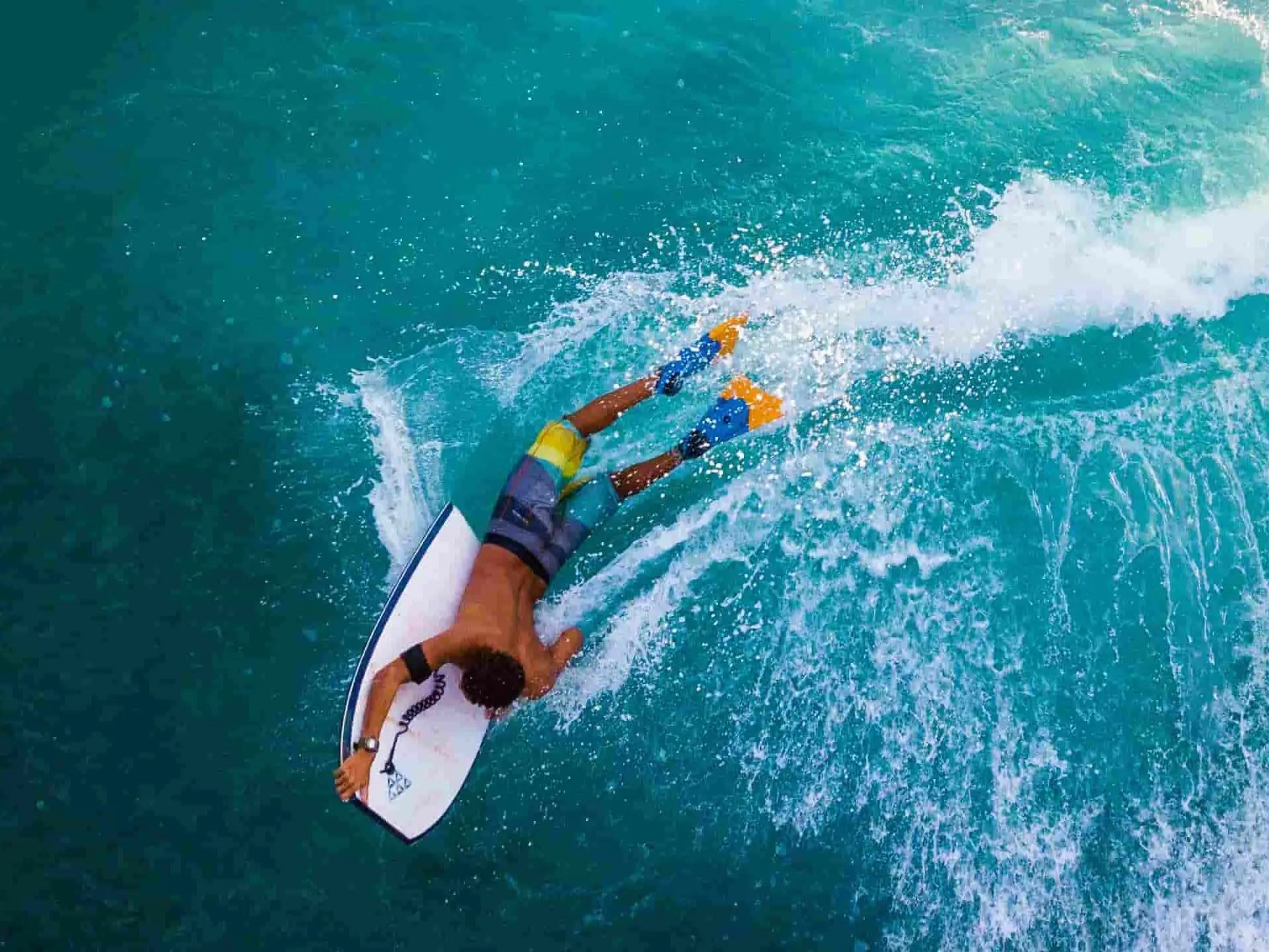 Bodyboarder riding a wave